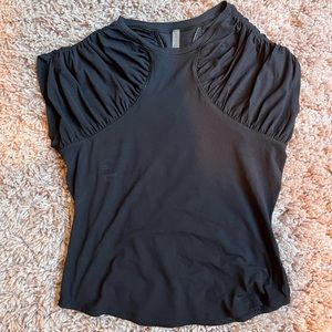 Free People Movement Black Puff Sleeve Top